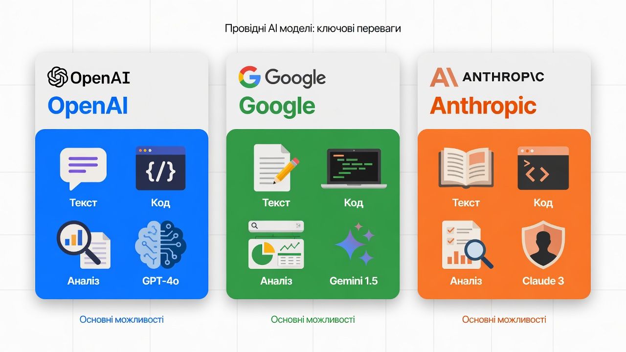 переваги ChatGPT Gemini Claude