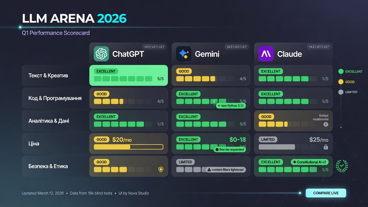 таблиця порівняння ШІ