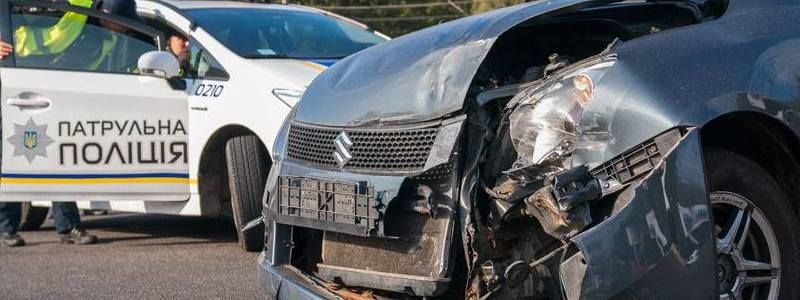 На Запорожском шоссе не поделили дорогу Suzuki и Daewoo Lanos