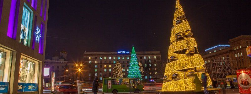 В центре Днепра "выросла" конфетная елка