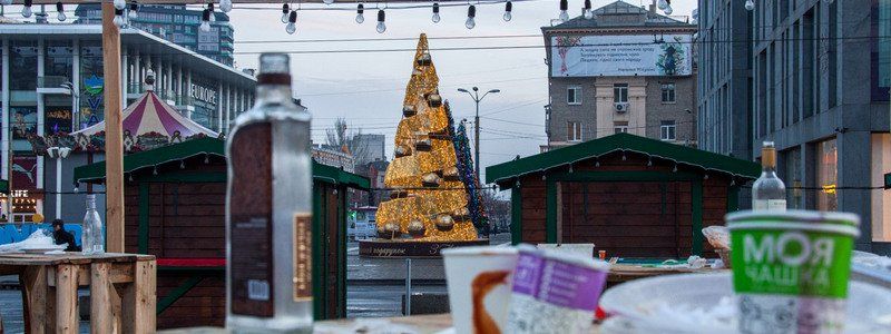 Как убирали улицы Днепра во время новогодних праздников