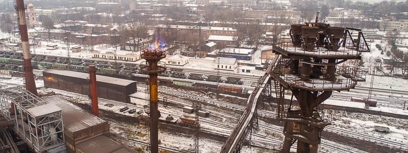 Густой дым и закопченные трубы: как выглядит ЕВРАЗ ДМЗ с высоты