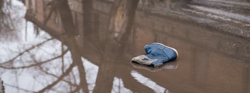 В Днепре тает снег: город утопает в лужах