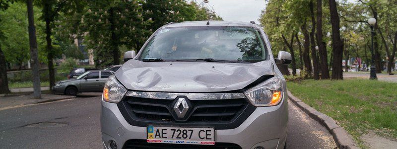 На проспекте Яворницкого дерево рухнуло на автомобиль