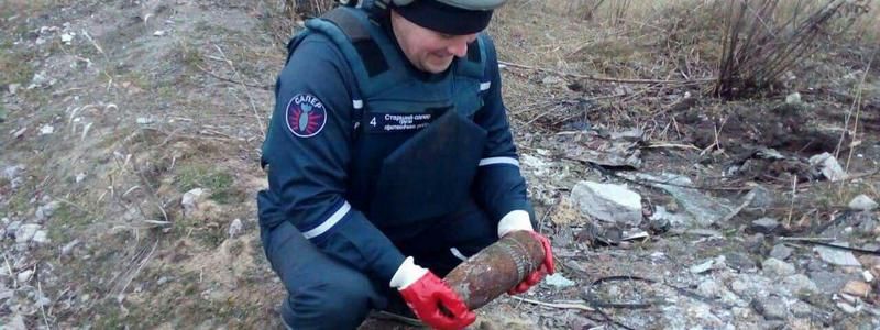 В Днепре нашли и взорвали снаряд времен Второй мировой войны