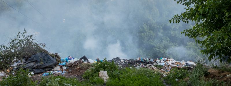 В Днепре горела стихийная свалка