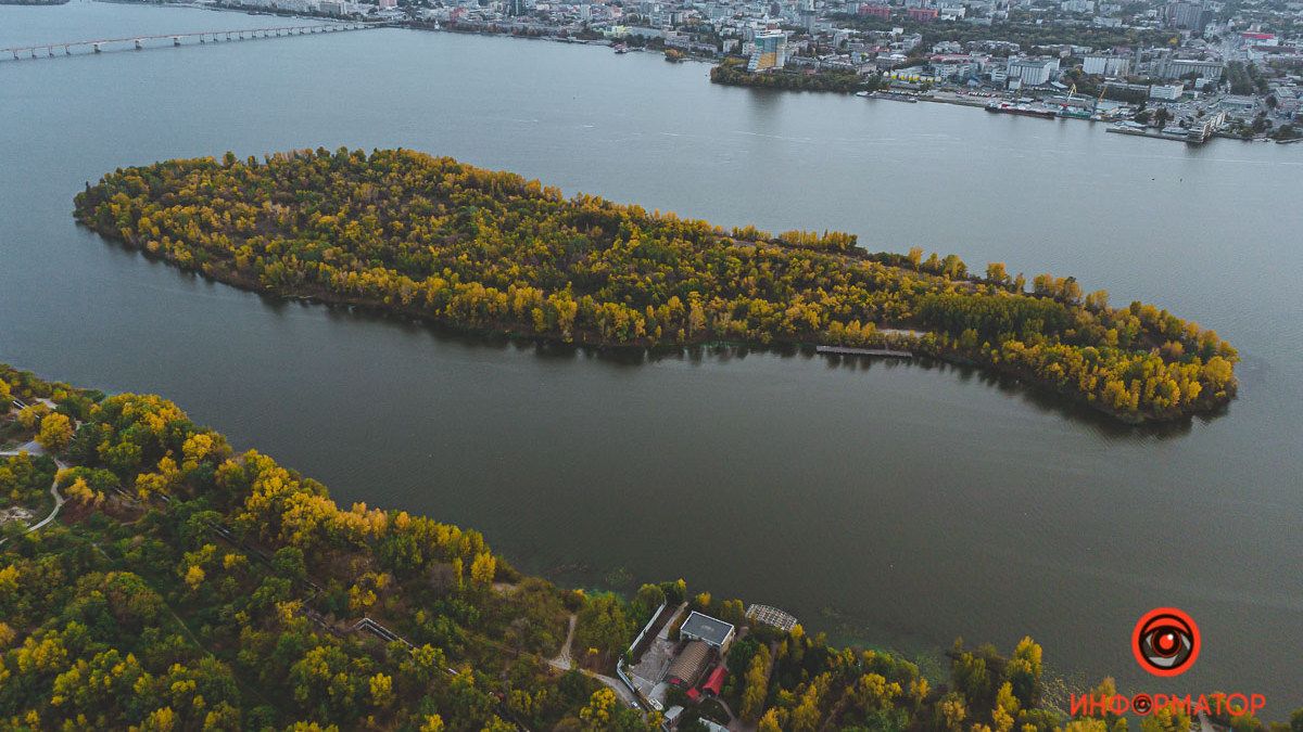 Как в Днепре выглядит остров Зеленый с высоты