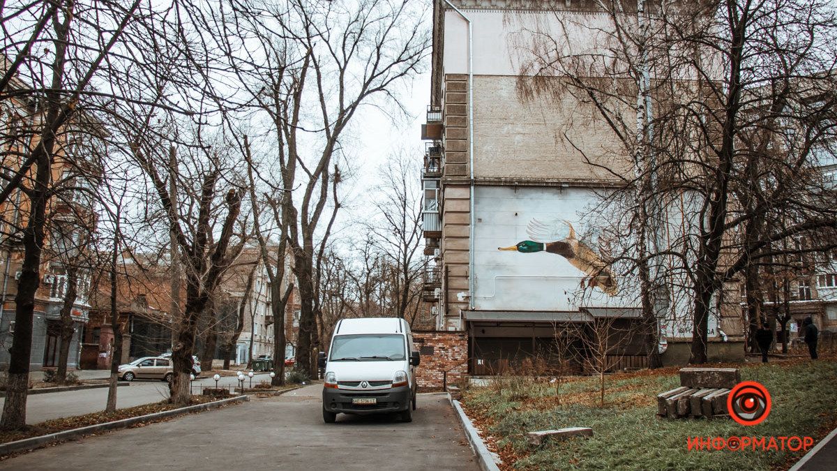 Где в Днепре нарисована летящая утка
