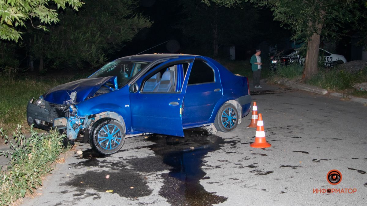 В 12 раз выше нормы: в Днепре на Нечая нетрезвый водитель Dacia врезался в дерево