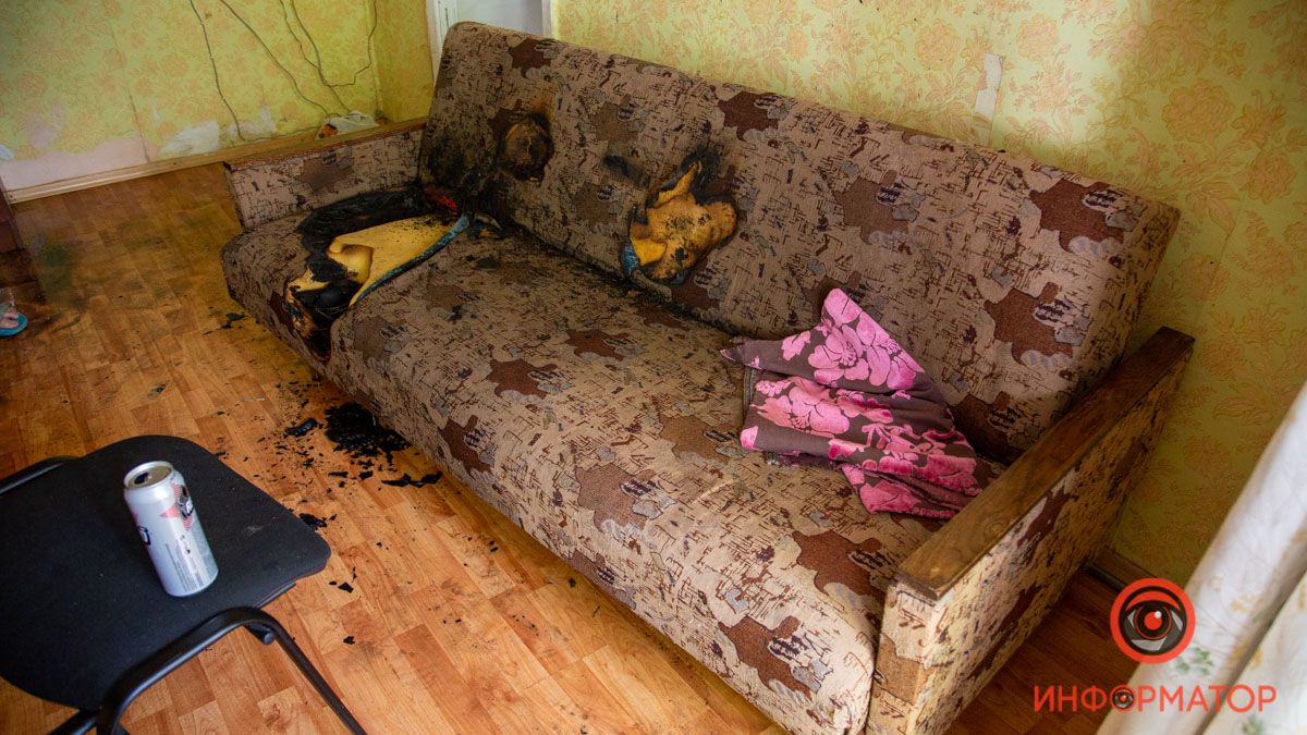 Оставили подожженную сигарету и уснули: в Днепре на Менахем-Мендл Шнеерсона загорелась квартира