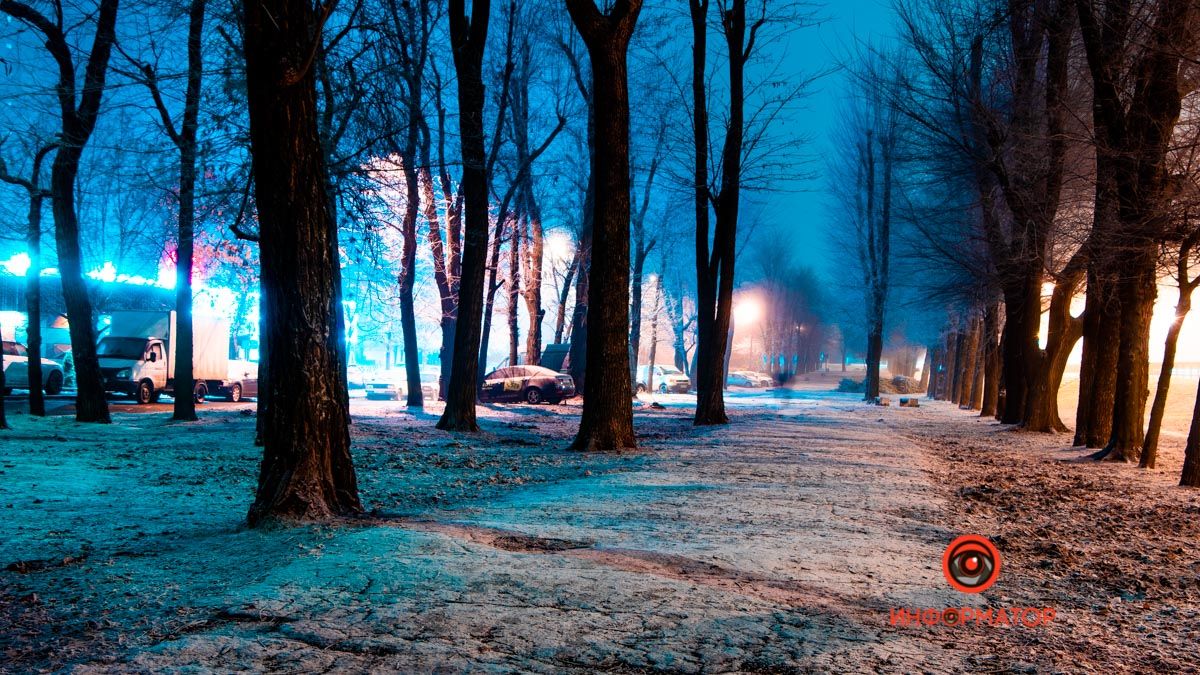 В Днепр пришла сказка: город накрыло пеленой снега
