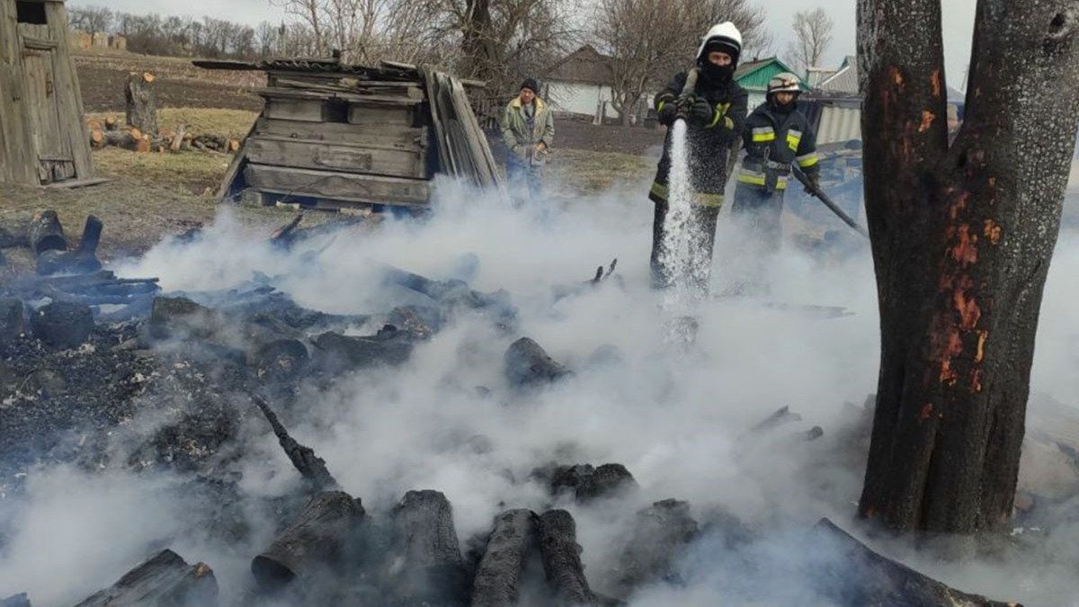 В Днепропетровской области во дворе дома загорелись дрова: огонь перешел на здание