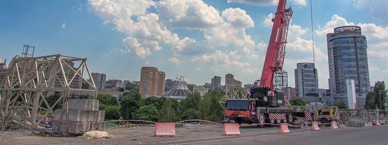 Ремонт Нового моста в Днепре: вид сверху