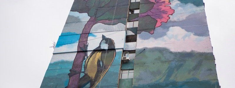 Мастерство художников и восхищенные взгляды прохожих: в Днепре появился новый мурал