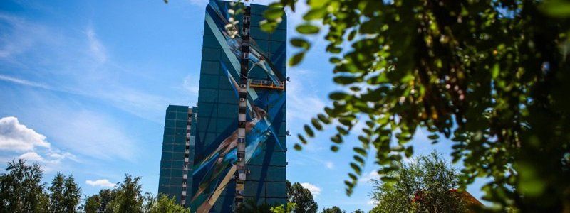 Новый мурал на ж/м Парус: многоэтажку украсили огромные птицы