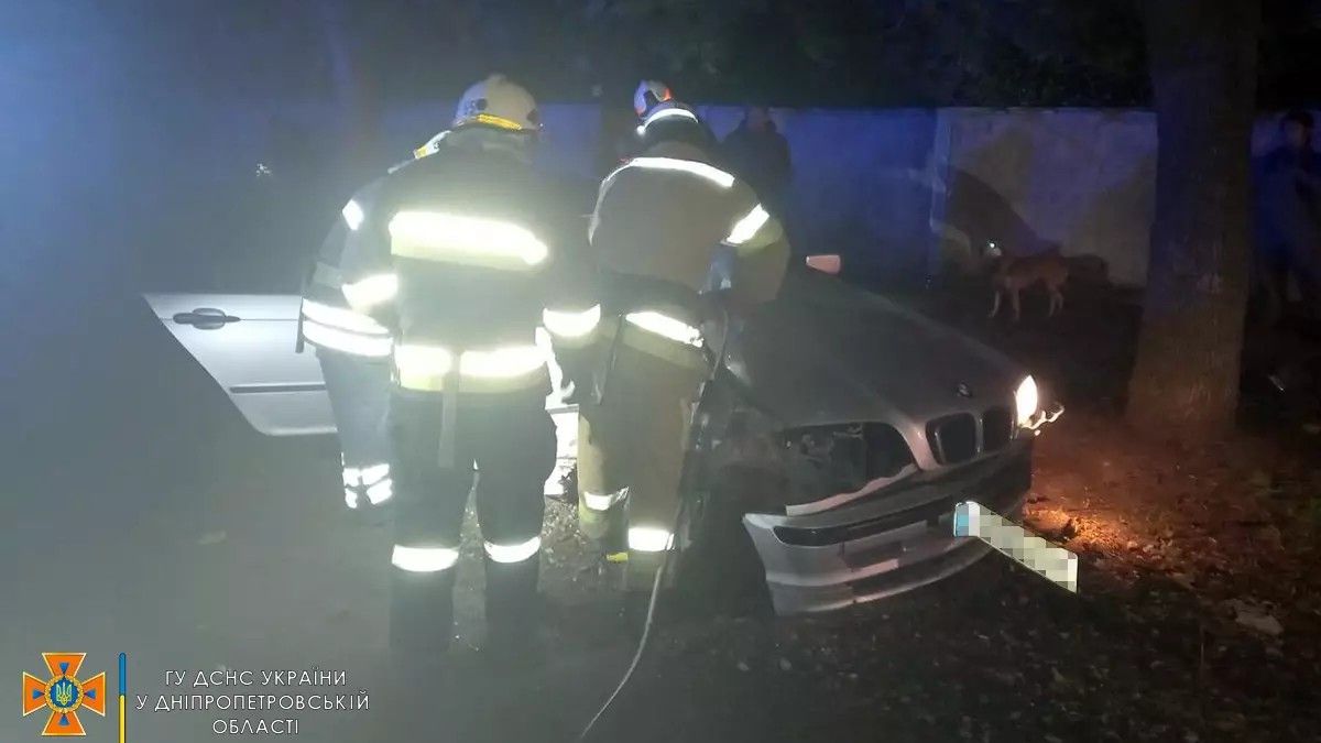 У Дніпропетровській області BMW врізався в дерево: постраждали дві людини