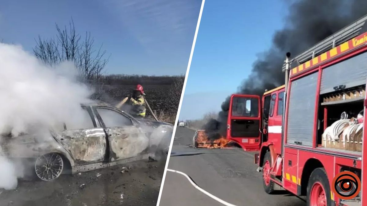 Вигорів вщент: під час руху у Дніпропетровській області зайнявся BMW