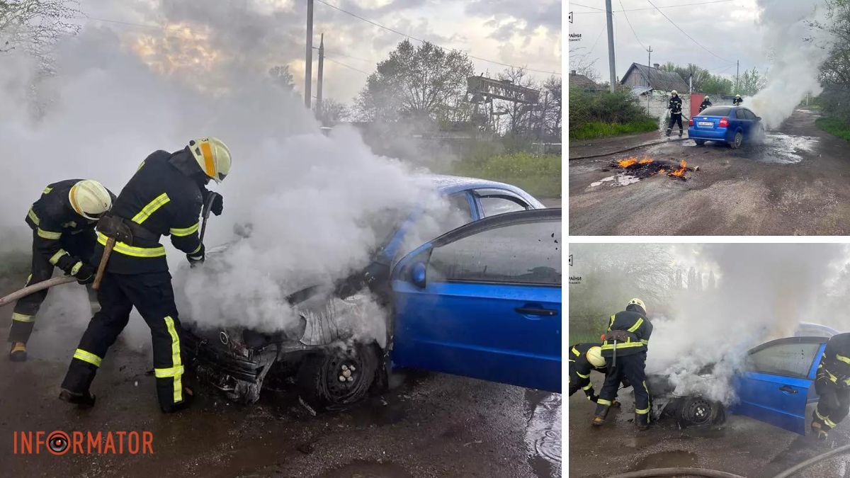 В Днепре на Океанской во время движения загорелся Chevrolet