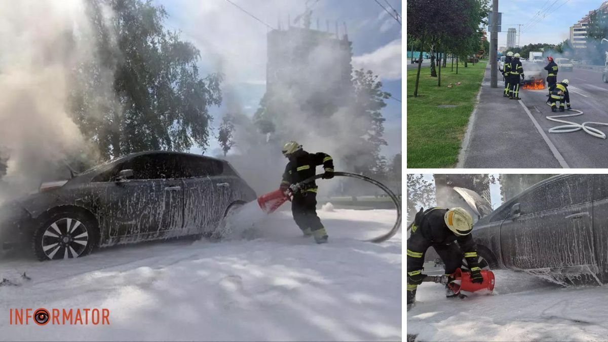 У Дніпрі на Набережній Перемоги горів електромобіль