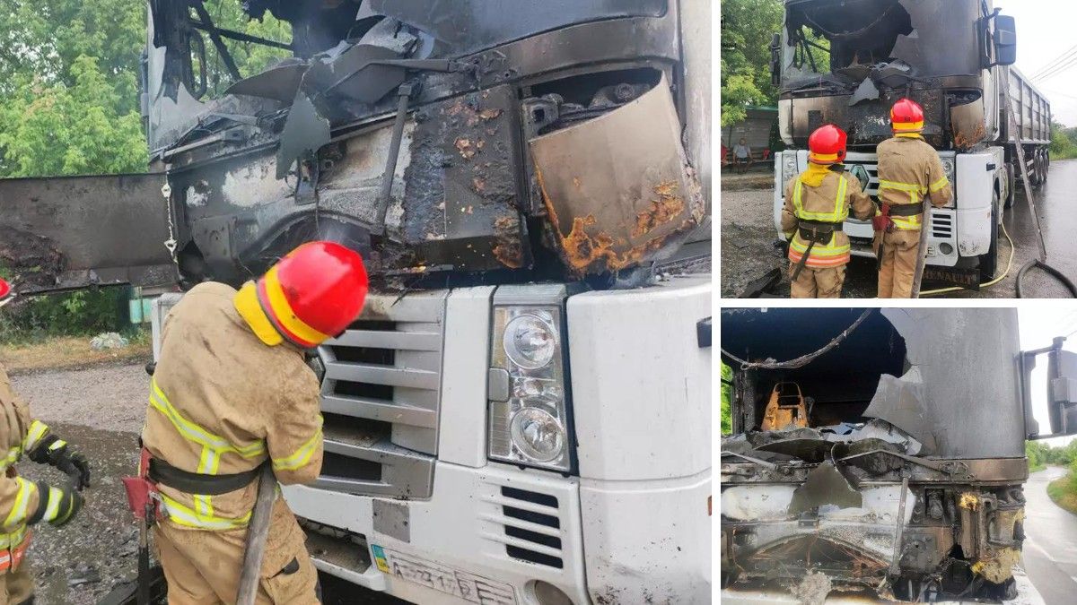 В Днепровском районе горел грузовик Renault