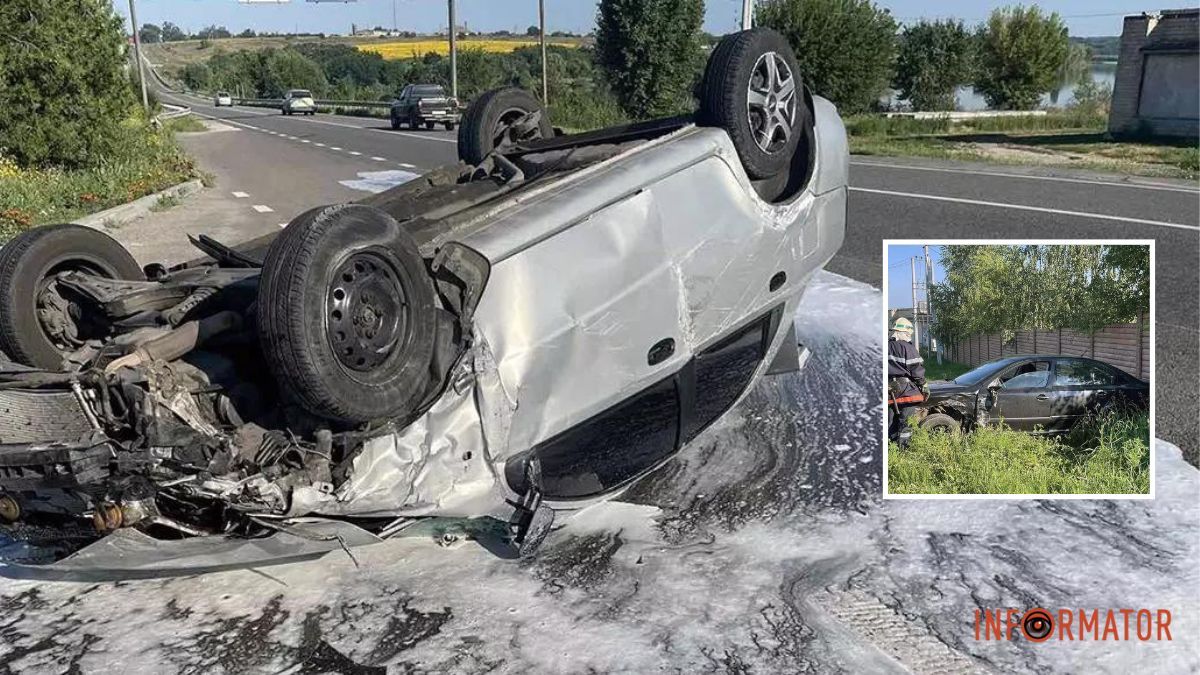 У Дніпропетровській області Skoda врізалась у Chevrolet та перекинулась: постраждав чоловік