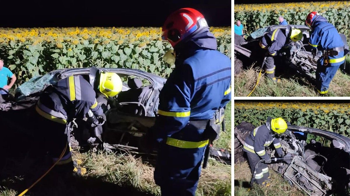 У Дніпропетровській області Skoda врізалась в КРАЗ та з'їхала в кювет: фрагмент тіла водія діставали рятувальники