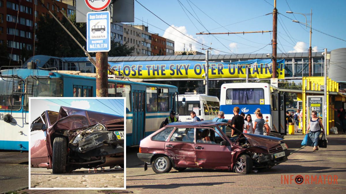 У Дніпрі на Слобожанському проспекті зіткнулись ВАЗ та Honda