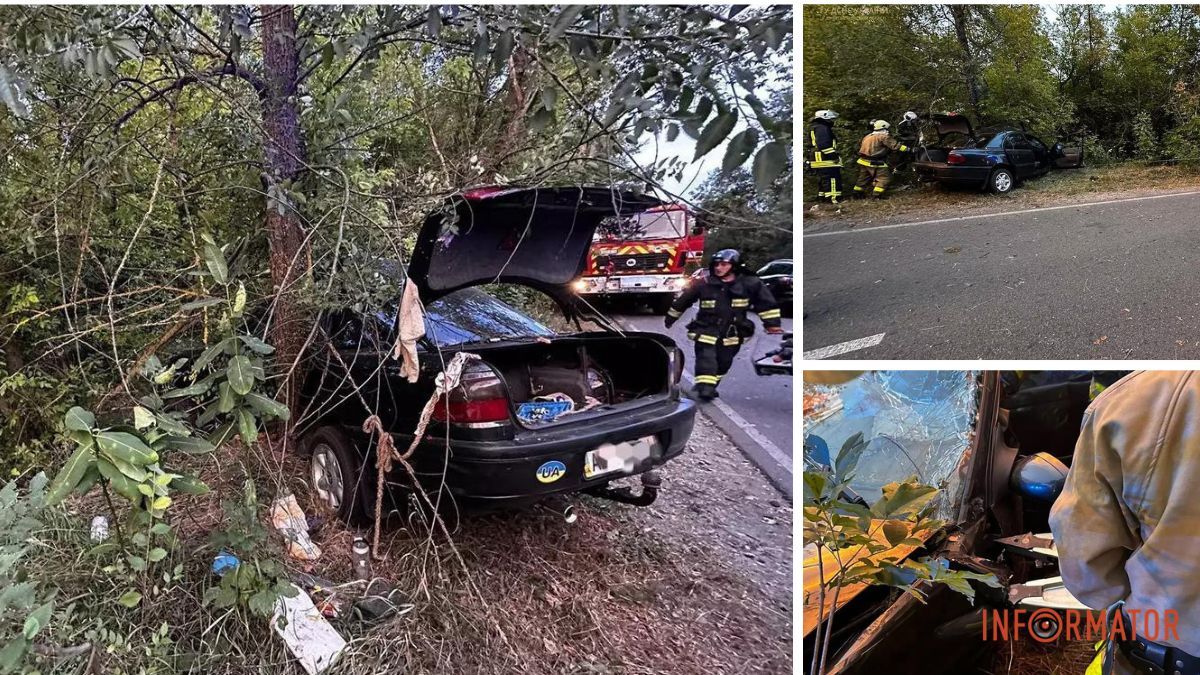 В Днепровском районе Opel съехал с дороги и врезался в дерево: водитель в больнице