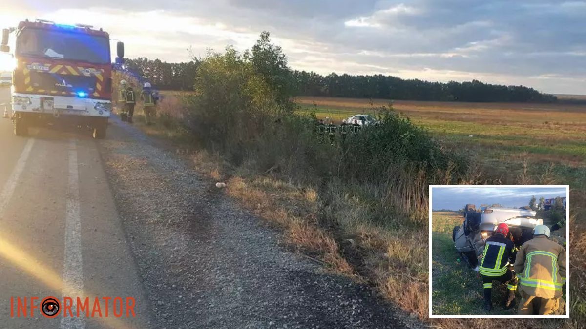 На автошляху у Дніпропетровській області Kia злетіла в кювет та перекинулась: постраждала дівчинка