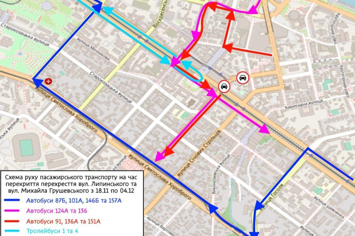 Автобуси, трамваї та тролейбуси: у центрі Дніпра майже на місяць зміниться рух транспорту 1