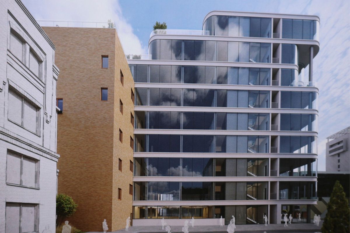 В здании будут стеклянные фасады и сплошные композиционные перекрытия