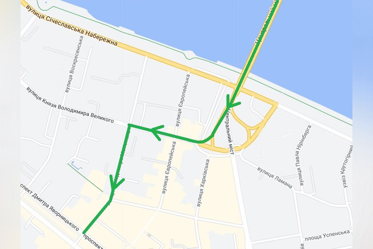 Як тимчасово можна з'їжджати з Нового мосту Як тимчасово можна з'їжджати з Нового мосту