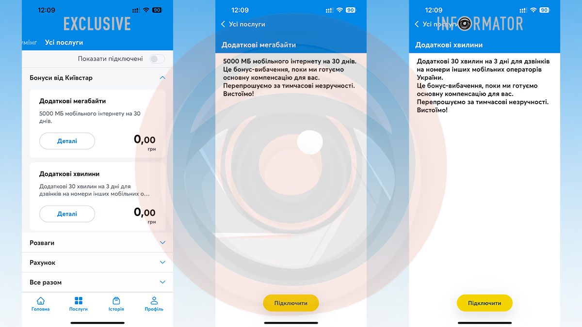  Бонусы от "Киевстар"