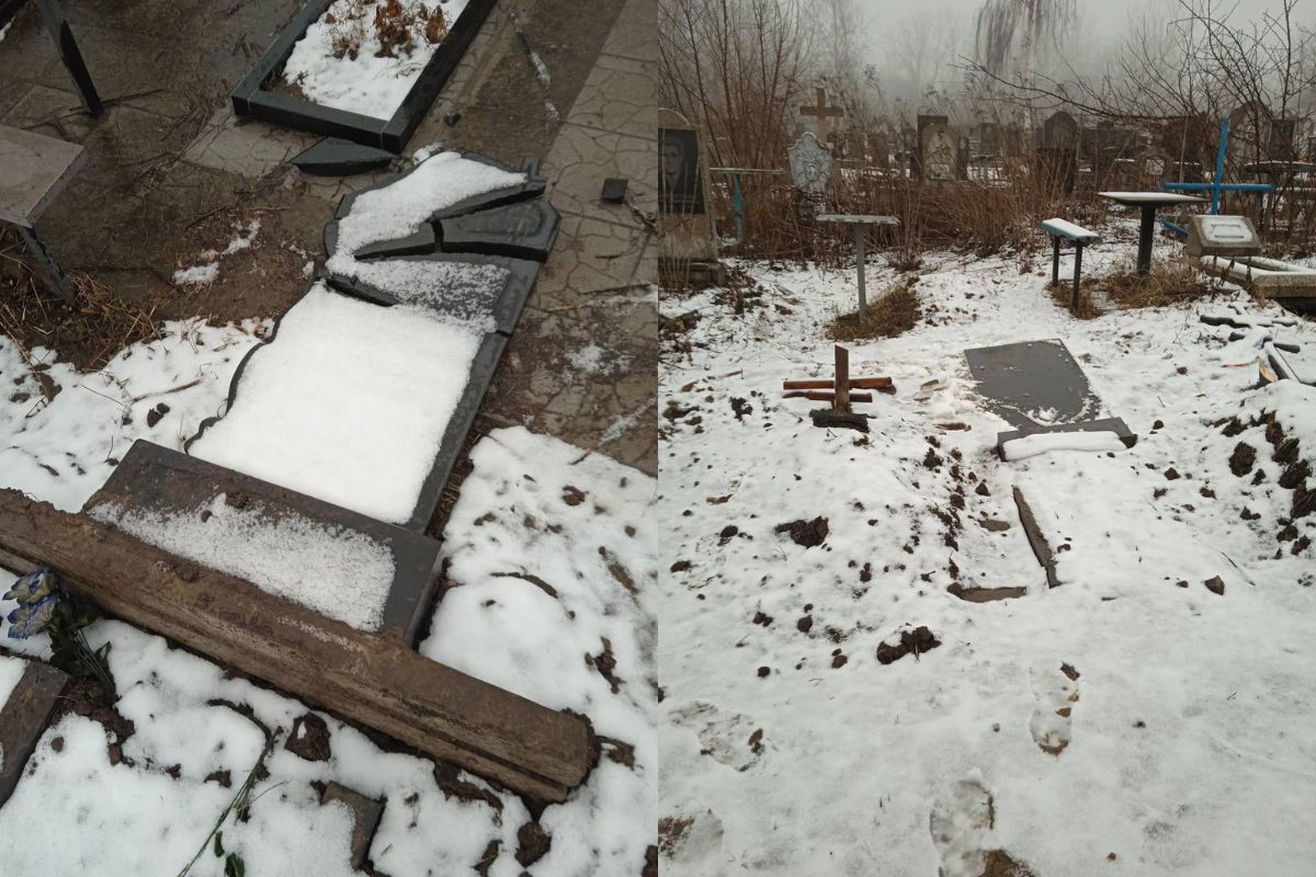 Вандалы сломали крест и сорвали флаг Вандалы сломали крест и сорвали флаг