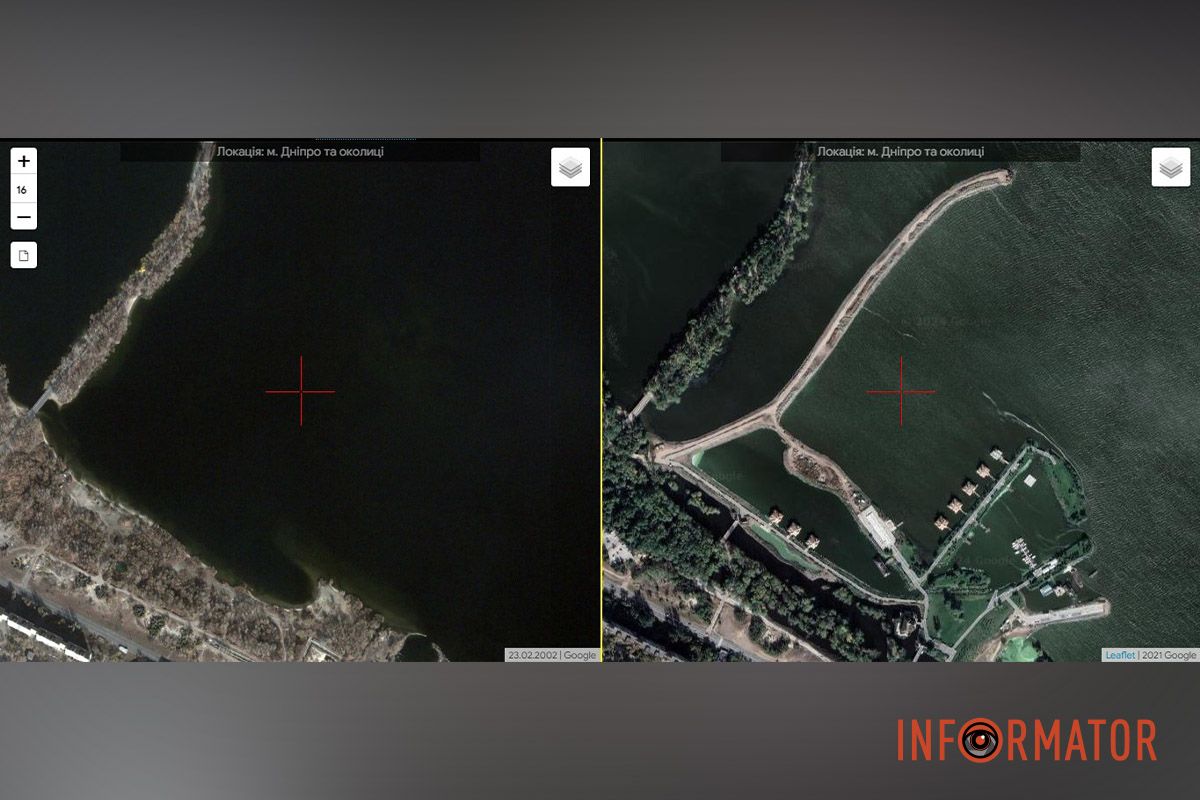 Набережна Перемога і початок коси до того, як з'явився яхт-клуб "Січ" Набережна Перемога і початок коси до того, як з'явився яхт-клуб "Січ"