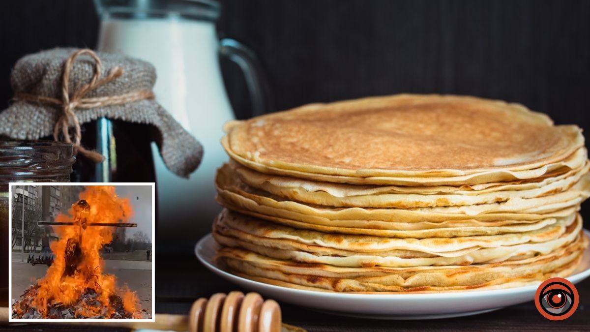 На Масленицу в Днепре сожгли чучело окупанта