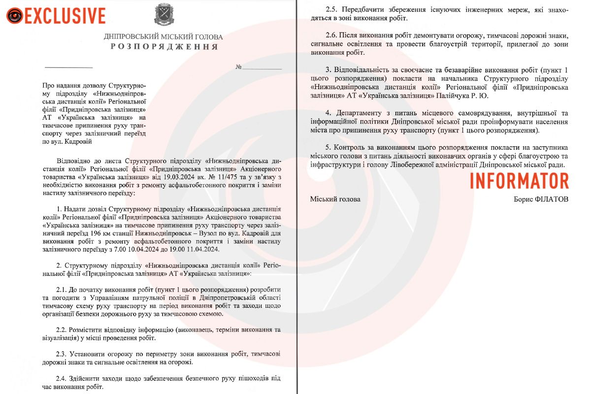 Проєкт розпорядження 