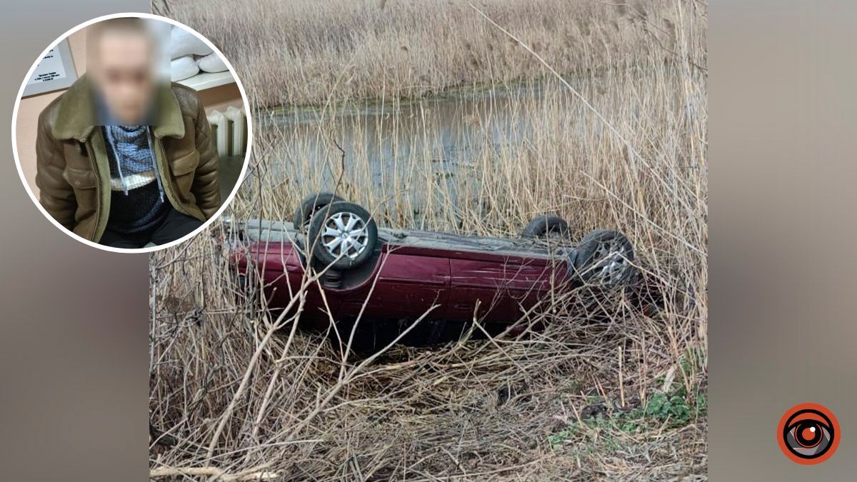 У Дніпропетровській області п’яний водій Nissan злетів у кювет, перекинувся та намагався відкупитися