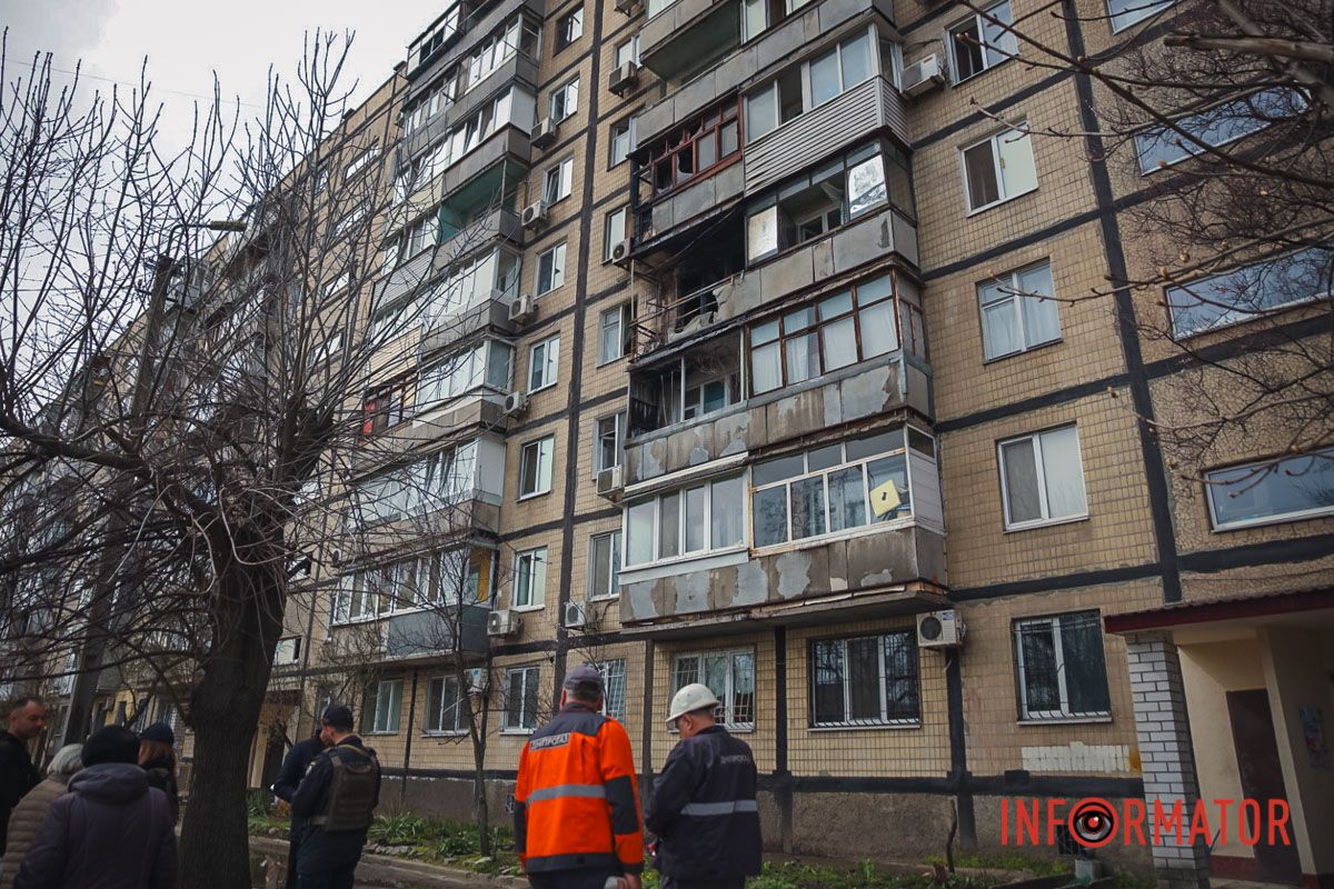 Пожар на Слобожанском проспекте в Днепре