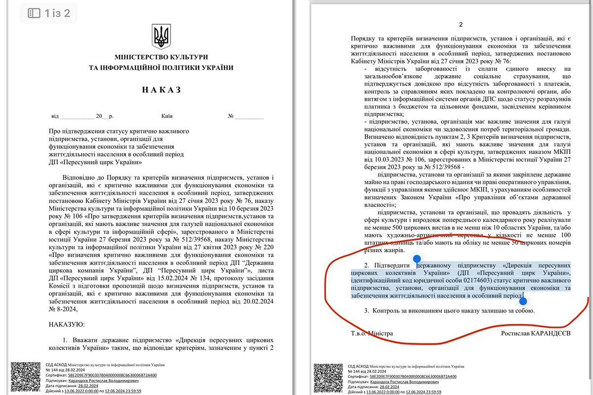 Наказ Мінкульту