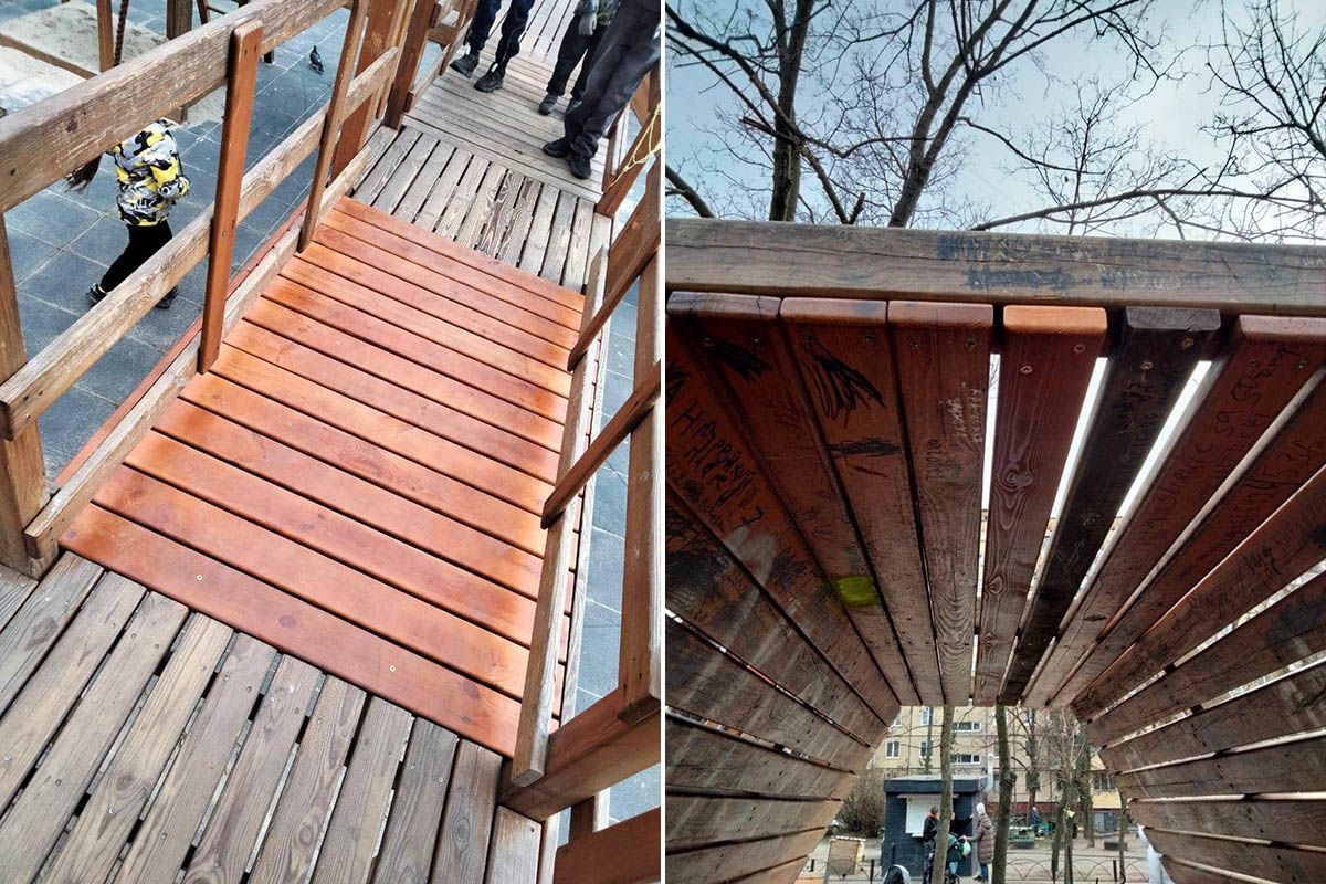 Работы продолжались в зеленых зонах на Липовой и Янтарной