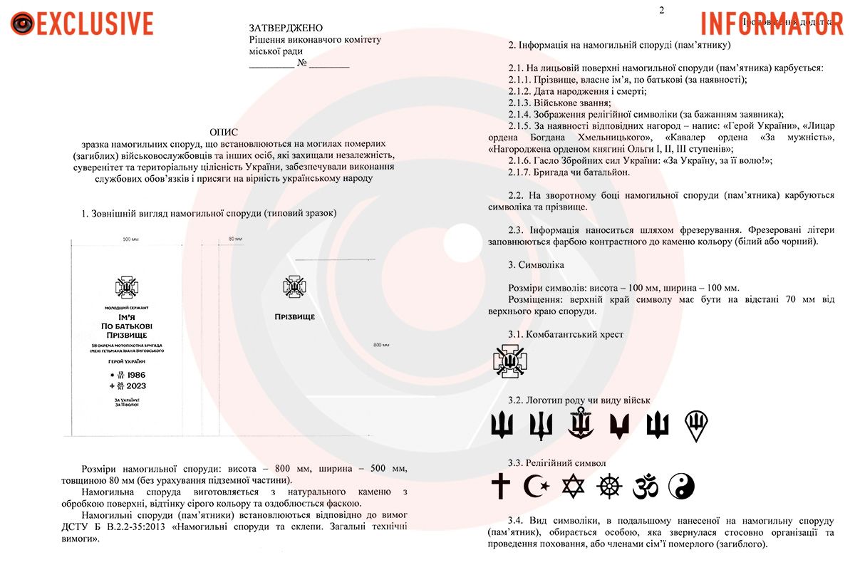 На оборотной стороне памятника будет чеканиться символика и фамилия