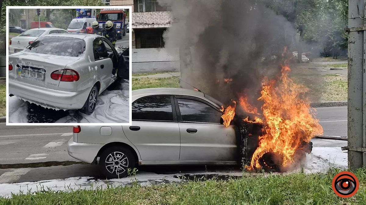 У Дніпрі на Степана Бандери під час руху зайнявся Daewoo