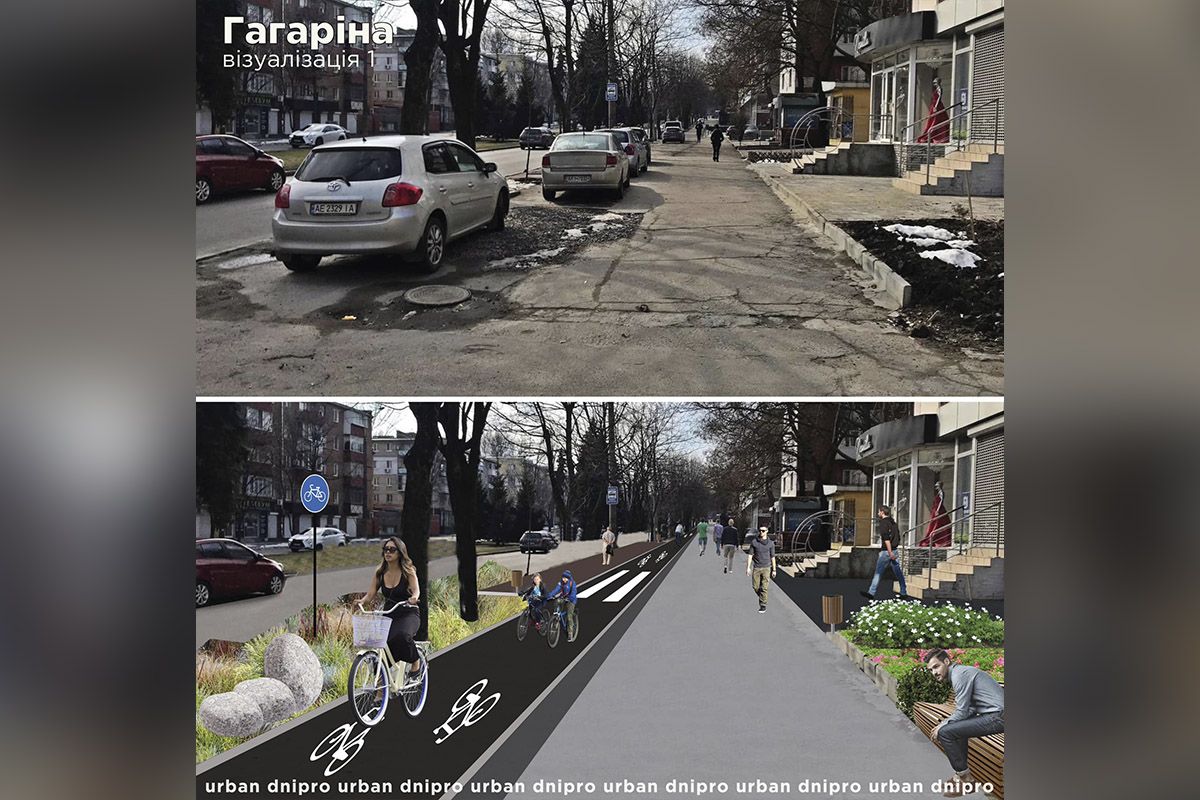 Візуалізація проспекту Науки з велодоріжками Візуалізація проспекту Науки з велодоріжками