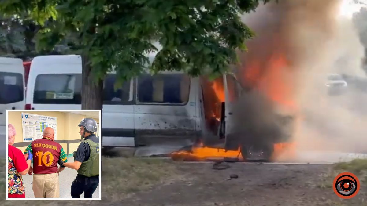 Рятувальники показали відео гасіння автобуса у Нікополі після влучання ворожого дрону-камікадзе