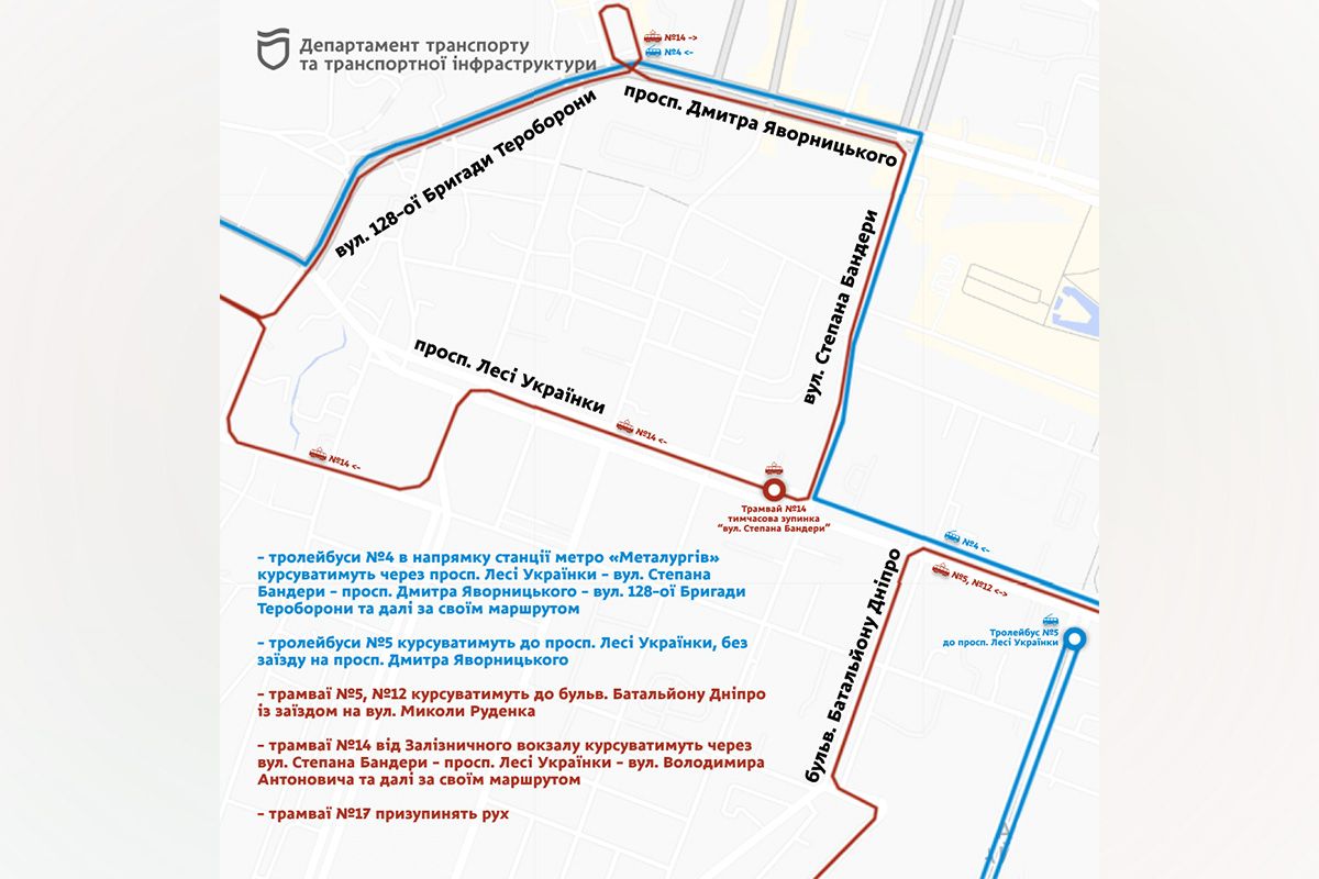 Схема руху трамваїв та тролейбусів