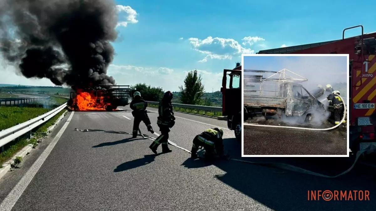 На трассе "Днепр-Запорожье" во время движения загорелась "ГАЗель": возгорание потушили спасатели