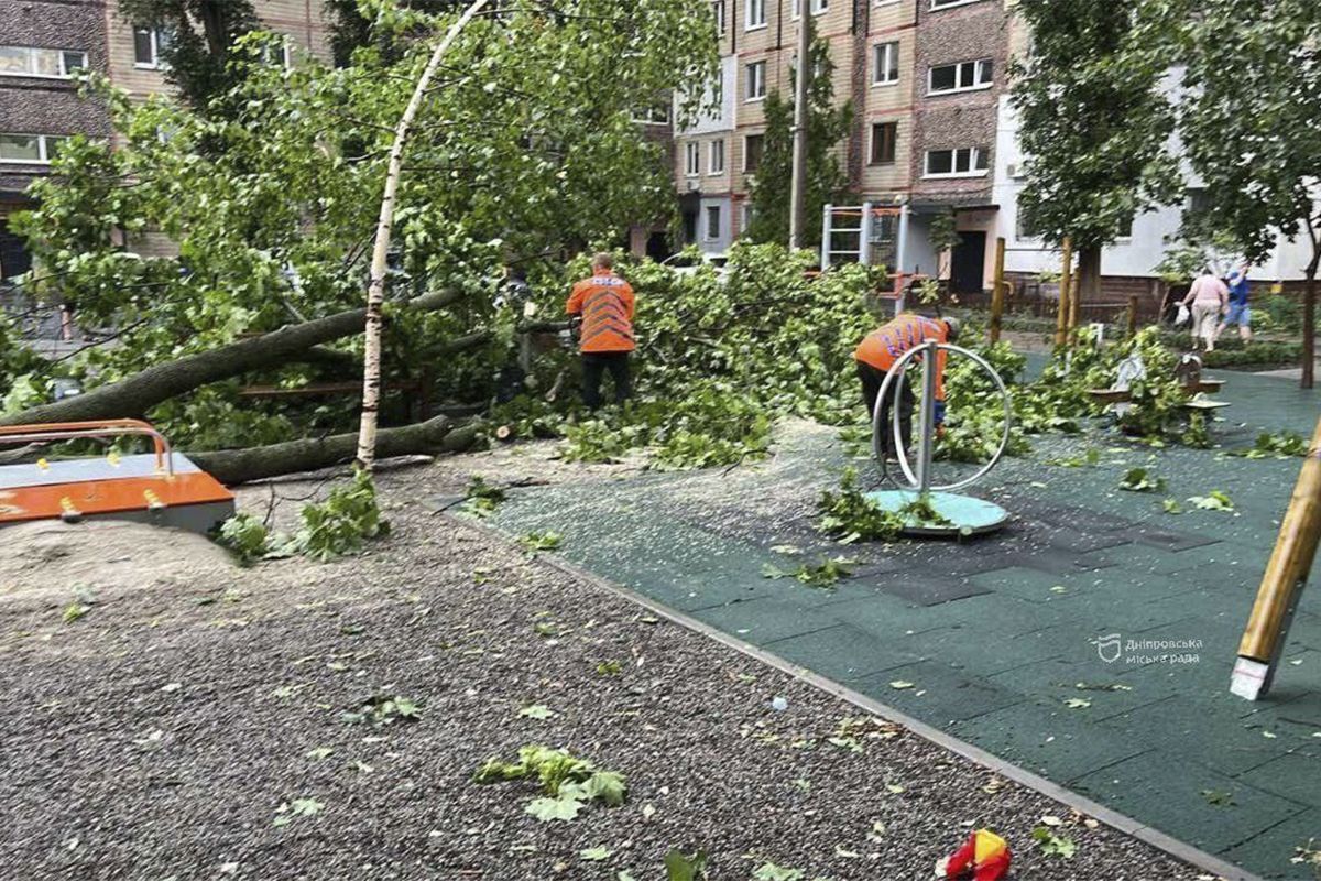 Негода у Дніпрі повалила дерева 