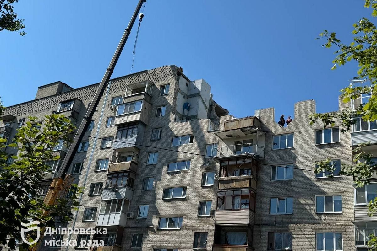 Багатоповерхівка, в яку влучив "Шахед"