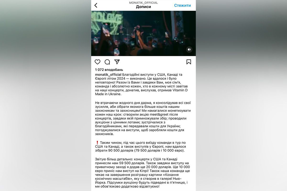 "МОНАТИК" отчитался о заработке на благотворительных концертах "МОНАТИК" отчитался о заработке на благотворительных концертах